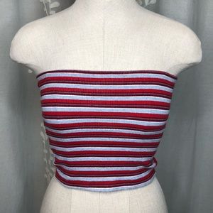 Brandy Melville Red White and Blue Strapless Top